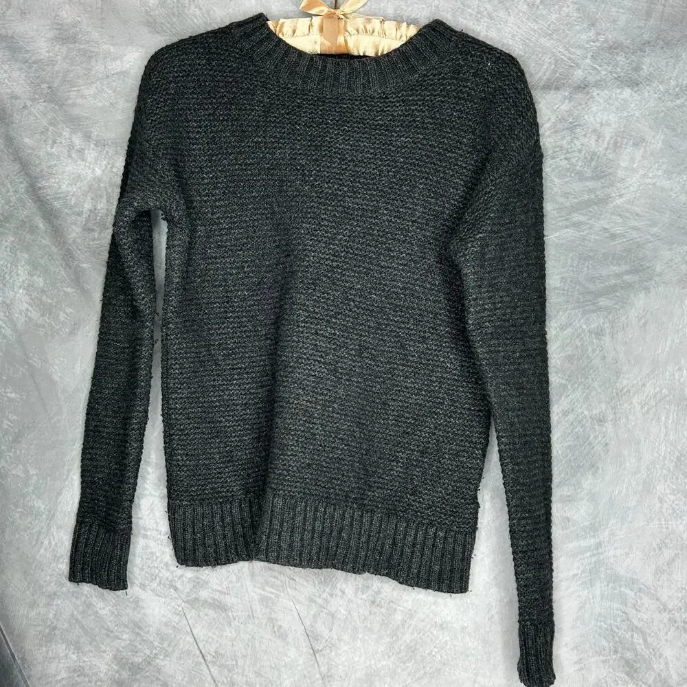 Pendleton Sweater Women Large Tight Knit Thick Heavy Black Winter Minimalist